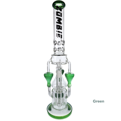 21 INCH ZOMBIE GLASS GEAR PERCOLATOR ABSTRACT WITH ICE CATCHER GLASS WATER PIPE 1330GM 